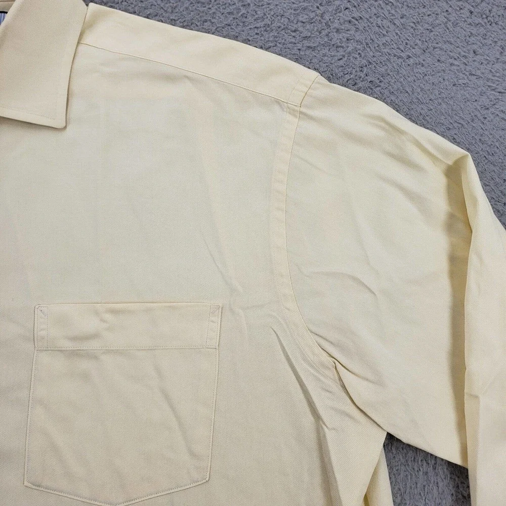 Tommy Hilfiger Shirt Mens XL 17 34-35 Yellow Long Sleeve Button‎ Up Pocket